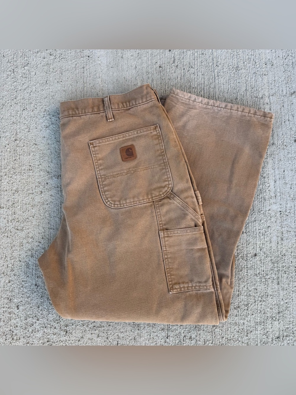 Carhartt Flannel Lined Pants Mens 38x30 Brown B111 BRN Workwear Vintage